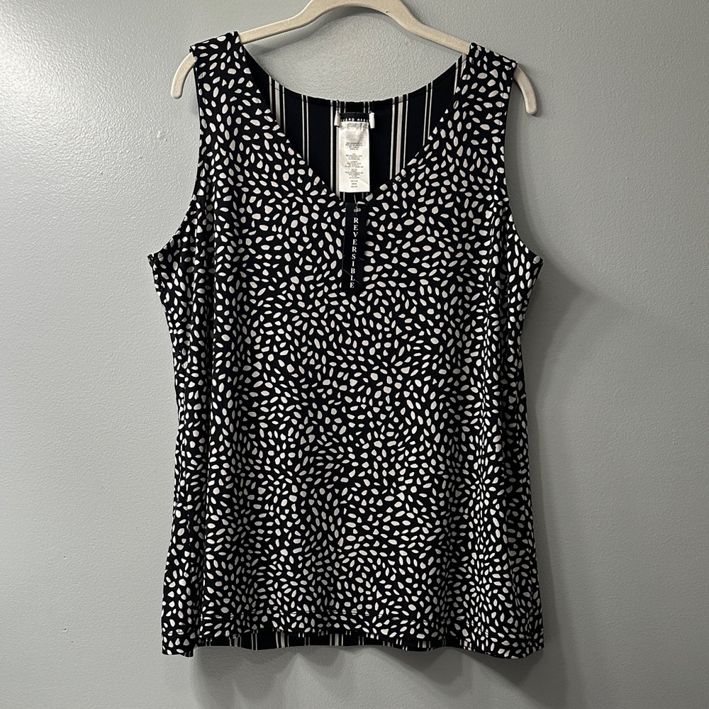 Susan Graver Black and White Reversible Tank Top - Picture 4 of 4